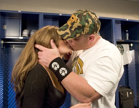 John Cena kissing Maria Kanellis