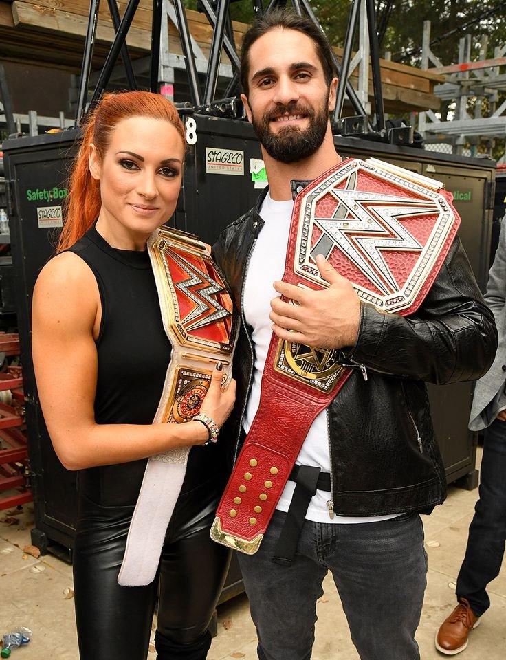 Becky Lynch with Seth Rollins