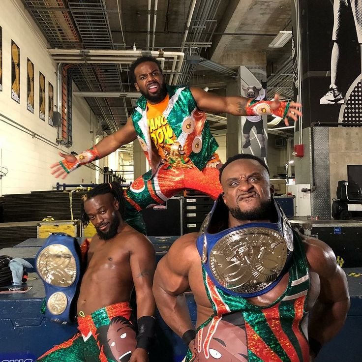 Big E with his tag team partners