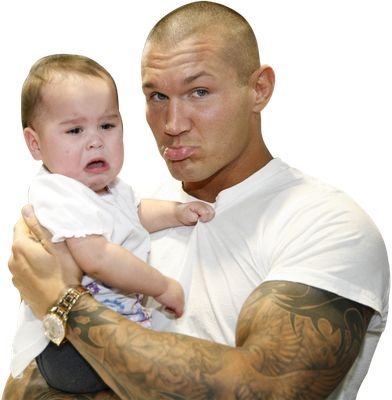 Randy Orton with his baby son